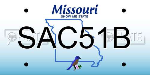 SAC51B Missouri License Plate