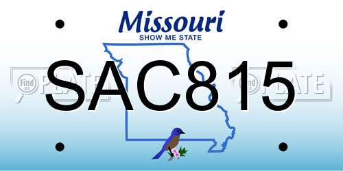SAC815 Missouri License Plate