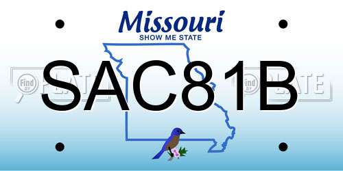 SAC81B Missouri License Plate