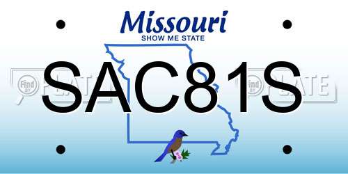 SAC81S Missouri License Plate