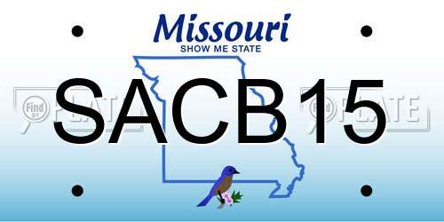 SACB15 Missouri License Plate