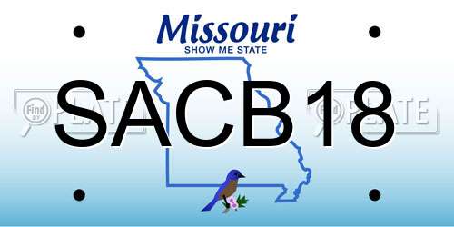 SACB18 Missouri License Plate