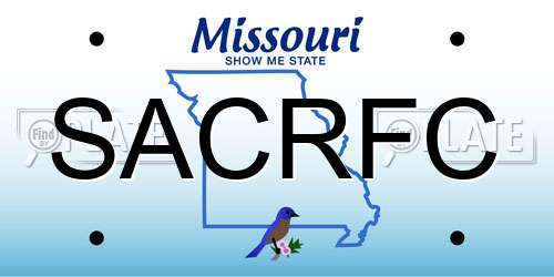 SACRFC Missouri License Plate