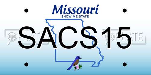 SACS15 Missouri License Plate