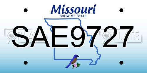 SAE9727 Missouri License Plate