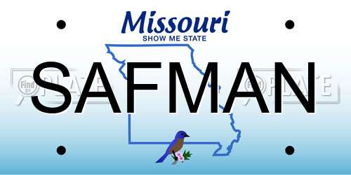 SAFMAN Missouri License Plate