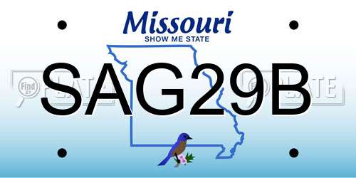 SAG29B Missouri License Plate