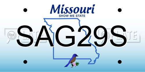 SAG29S Missouri License Plate