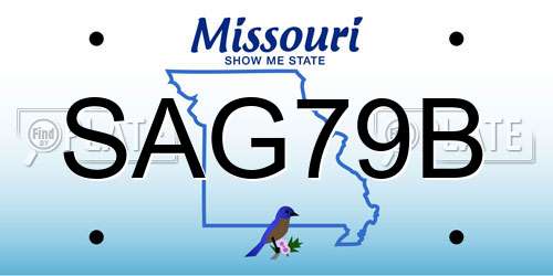 SAG79B Missouri License Plate