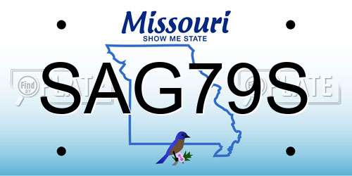 SAG79S Missouri License Plate