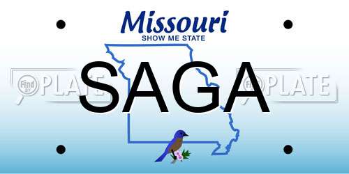 SAGA Missouri License Plate