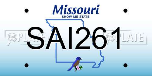 SAI261 Missouri License Plate