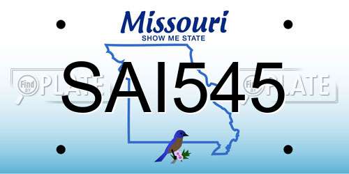 SAI545 Missouri License Plate