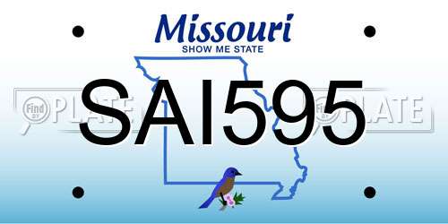 SAI595 Missouri License Plate