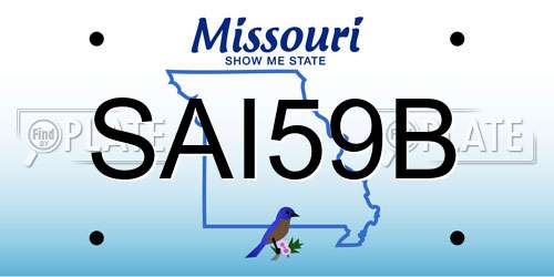 SAI59B Missouri License Plate