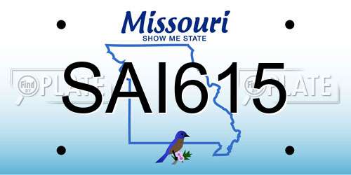 SAI615 Missouri License Plate