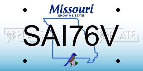 SAI76V Missouri License Plate