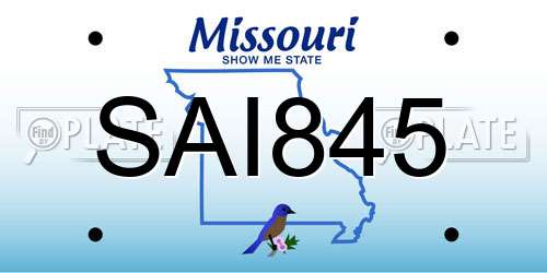SAI845 Missouri License Plate