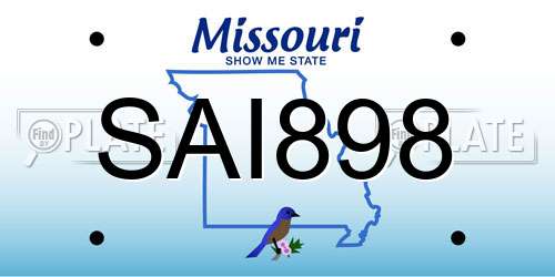 SAI898 Missouri License Plate