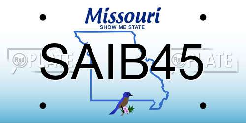 SAIB45 Missouri License Plate