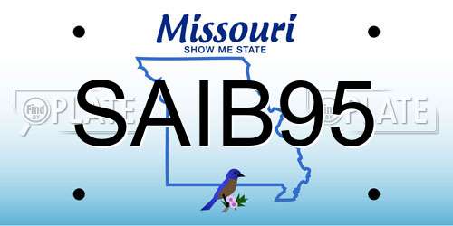 SAIB95 Missouri License Plate