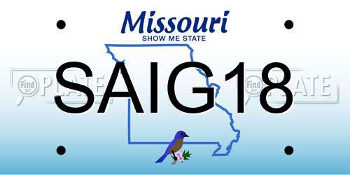 SAIG18 Missouri License Plate