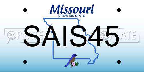 SAIS45 Missouri License Plate