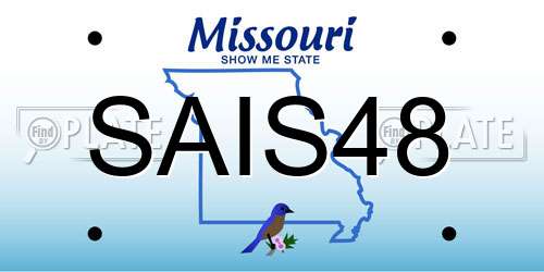 SAIS48 Missouri License Plate