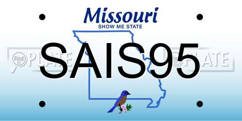 SAIS95 Missouri License Plate