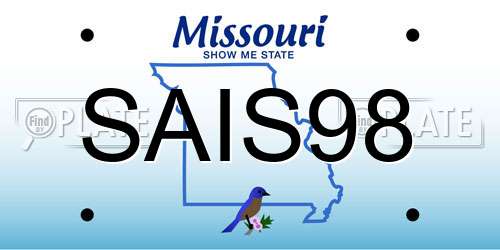SAIS98 Missouri License Plate