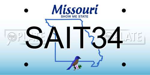 SAIT34 Missouri License Plate