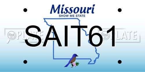 SAIT61 Missouri License Plate