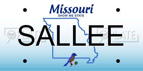 SALLEE Missouri License Plate