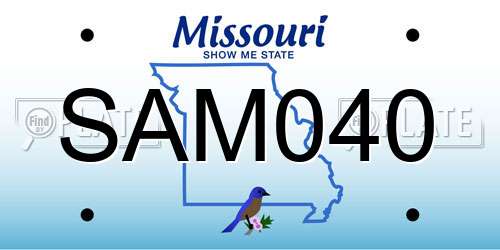 SAM040 Missouri License Plate