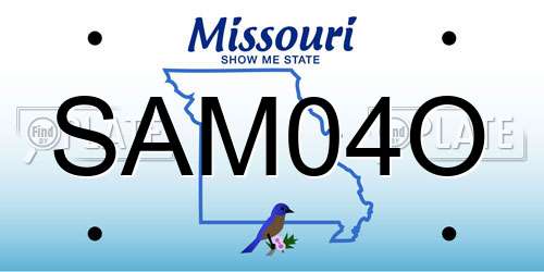 SAM04O Missouri License Plate