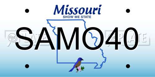 SAMO40 Missouri License Plate