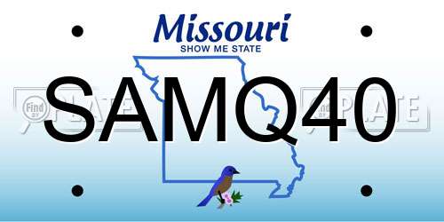SAMQ40 Missouri License Plate