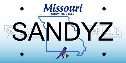 SANDYZ Missouri License Plate