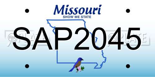 SAP2045 Missouri License Plate