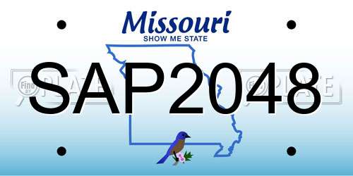 SAP2048 Missouri License Plate