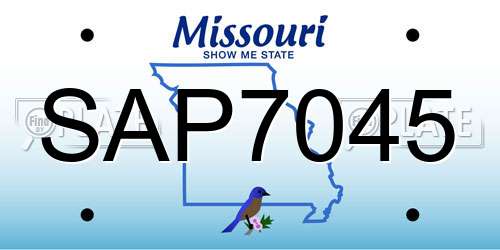 SAP7045 Missouri License Plate