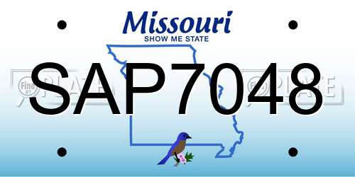 SAP7048 Missouri License Plate