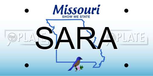 SARA Missouri License Plate