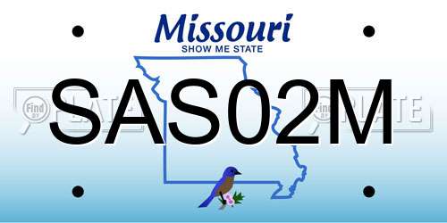 SAS02M Missouri License Plate