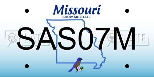 SAS07M Missouri License Plate