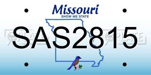 SAS2815 Missouri License Plate