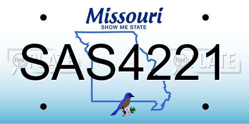 SAS4221 Missouri License Plate
