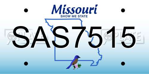 SAS7515 Missouri License Plate