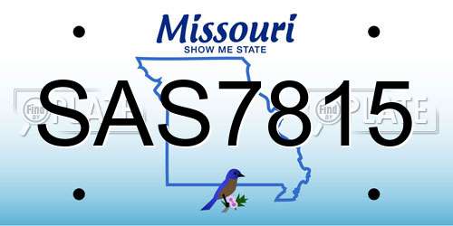 SAS7815 Missouri License Plate