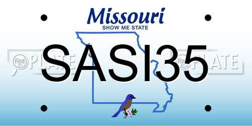 SASI35 Missouri License Plate